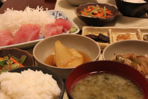 海辺の夕食